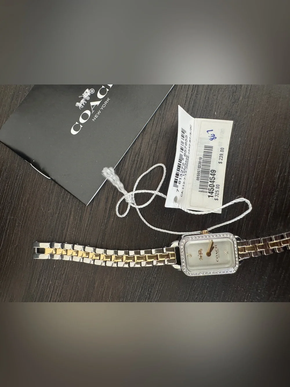 COACH Two-Tone Crystal Bezel Women's Bracelet Watch - Silver & Gold